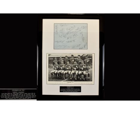 Liverpool Football Club Autograph Interest Rare Group Of Original Autographs From 1957 - 1978 A Rare and immaculately present