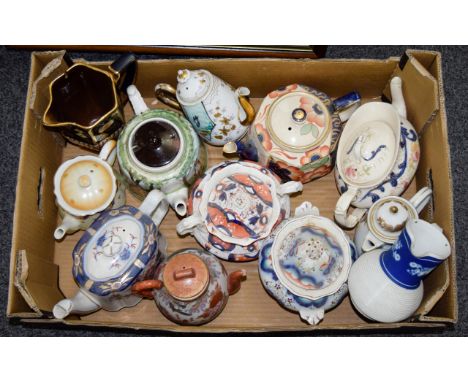 A Collection Of Antique Ceramic Teapots Approx twelve items in total, all require restoration. Includes three Imari style tea