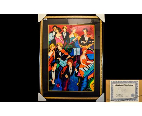 Phillip Maxwell 1964 - Ltd and Numbered Edition Artist Signed Serigraph on Canvas Titled ' The Orchestra ' Numbered and Hand 