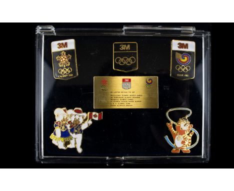 Olympic Interest Rare Enamel Pin Set By 3M Official set of sponsor pins by 3M, five in total in original plastic case with ou