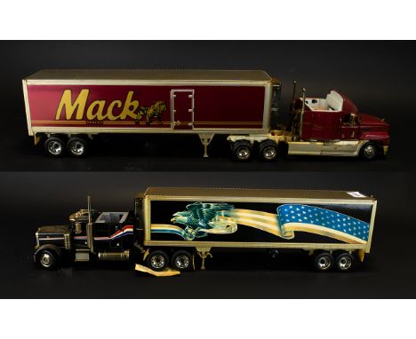 Franklin Mint Precision Diecast Model Scale 1993 Mack Truck with Mack Refrigerated Trailer Set. 22 Inches In length + A Frank