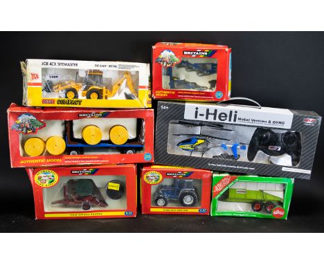 A Small Collection Of Toys To include a i-Heli 3 channel infrared control helicopter with gyro, Siku farmer series 1:32,  JCB