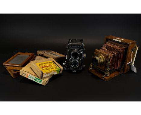 J Lancaster & Son Birmingham '1892 Instantograph' Folding Field Camera With Associated Accessories And Glass Plates. + A Fran