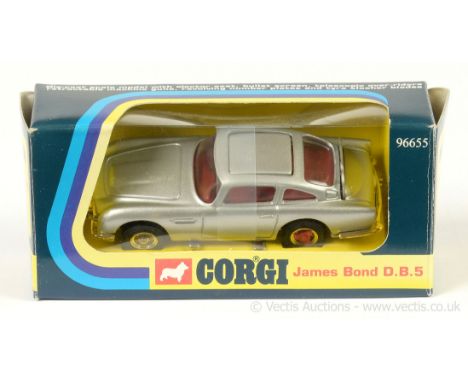 Corgi 96655 (reissue 270) - "James Bond" Aston Martin DB5 (1/43rd scale) - silver, red interior and tyre slashers - Mint in a