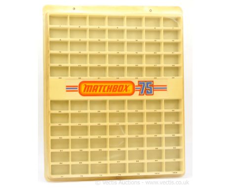 Matchbox Superfast DS-3 (VU-75) Retailers Wall Mounted Plastic Vac-Form Display Case intended to display the entire range of 