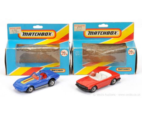 Matchbox Superfast a pair of Made in Brazil models (1) MB6 Mercedes 350 SL - red body, clear windscreen, translucent white in