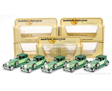 Matchbox Models of Yesteryear Y4 1930 Duesenberg Model J Town Car variation group; (1) Issue 11 - light green body &amp; chas