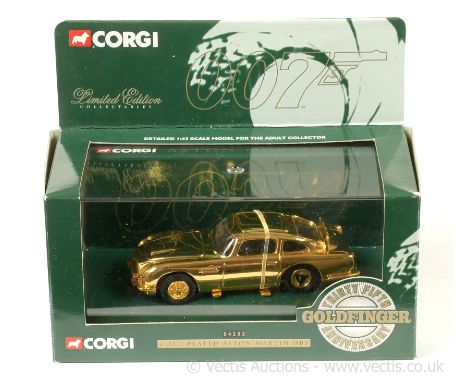 Corgi 04202 "James Bond" Aston Martin DB5 (1/43rd scale) - "35th Goldfinger Anniversary" issue - gold plated body, black inte