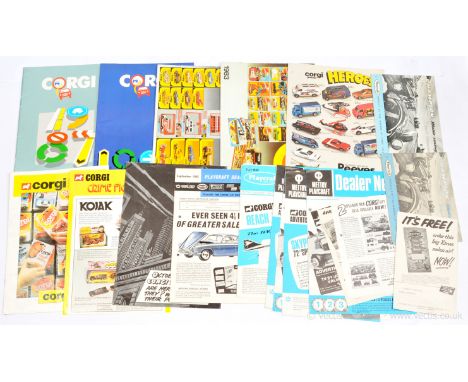 Corgi a group of Trade Catalogues and Printed Ephemera including Mettoy Playcraft Dealer News September 1962, 1969, 2 x 1970,
