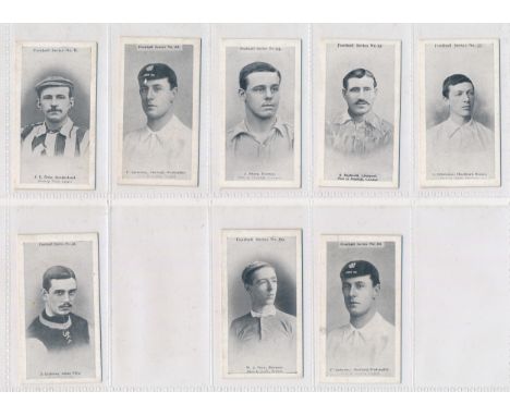 Wills 1902 Football Series - 8 cards in excellent condition with J.E. Doig, F. Spikesley Sheffield Wednesday (2), J. SHarp Ev