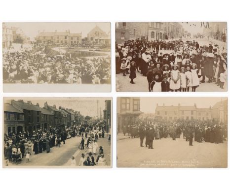 Portland, Funeral of Capt. R. Lano, March 14th 1908, “The Cortege passing Easton Gardens”. Black and white early photographic