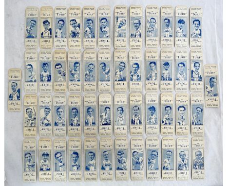 Carreras 1950 Turf Slides (uncut tabs to top and bottom) Famous Cricketers complete set of 50, generally in excellent conditi