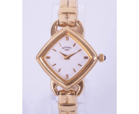 Rotary, a ladies rotary wristwatch with original box, gold plated circa 1997 with extra links and guarantee.