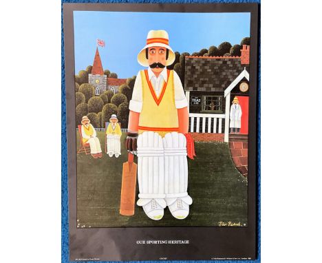 Peter Heard signed print titled Our Sporting Heritage, Cricket. SPL/52. Approx 16 x 12. All autographs come with a Certificat