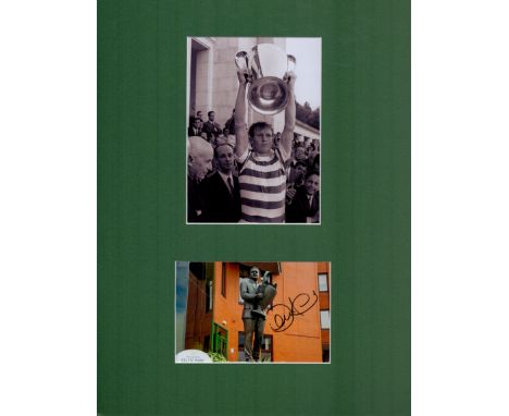 Billy McNeil (Lisbon Lions) Signed Celtic Park Photo, With Black and White Photo Mounted to an overall size of 16 x 12 inches