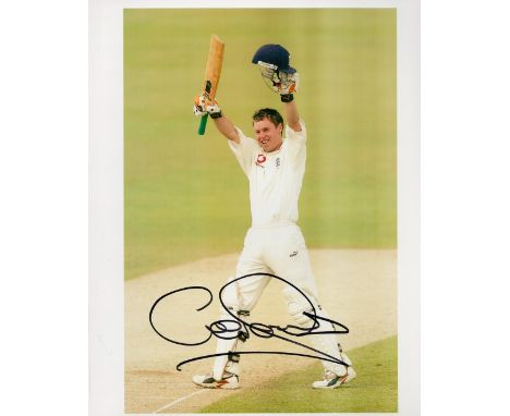 Geraint Jones signed 10x8 England Test match colour photo. Geraint Owen Jones MBE (born 14 July 1976) is a former cricketer w