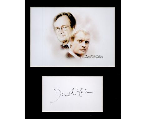 David McCallum 10x8 overall mounted signature piece includes signed white card and fantastic montage photo mounted to a high 
