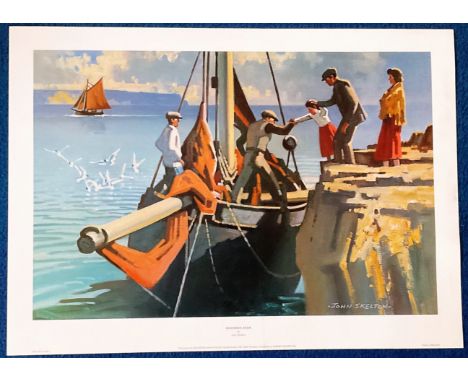 John Skelton printed signature on coloured print titled Inishmore, Aran. Published in 1992 by Solomon and Whitehead. All auto