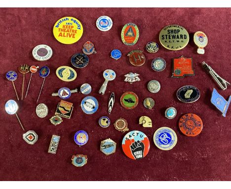 A job lot of assorted vintage trade union enamel badges and other 