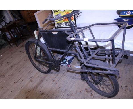 A antique 1920's hopper bakers push bike for restoration, shipping unavailable 