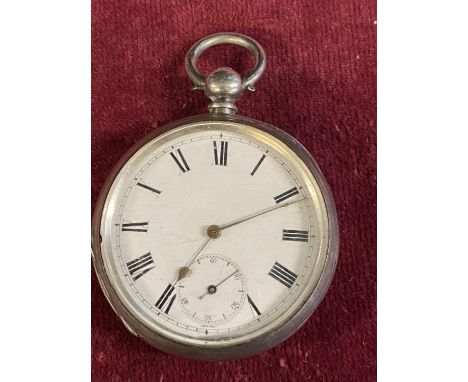 A gents fine silver pocket watch by J W Benson in working order 