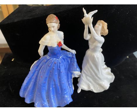 A Royal Doulton figurine and a Royal Worcester figurine 