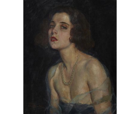 Nikolaus Schattenstein, Lithuanian/American 1877-1954 - Portrait of a lady; oil on canvas, signed lower left 'Nikol. Schatten