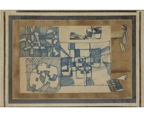 Robert Frame, Scottish c.1922-1999 - Untitled (Abstract collage), c.1950s; ink and collage on paper, 31.1 x 46.5 cm (ARR) Pro