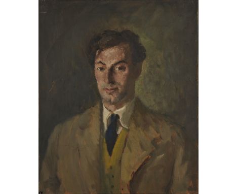 Robert Buhler RA, British 1916-1989 - Portrait of a man; oil on canvas, 61 x 51 cm (unframed) (ARR) Note: numbered on a label