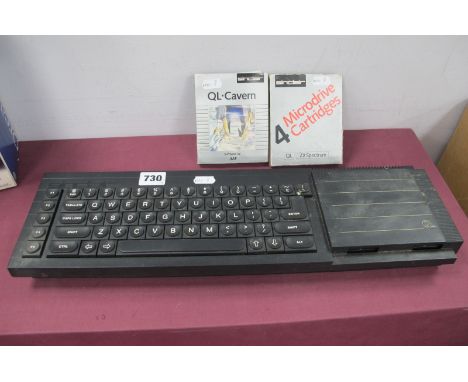 Retro Technology - A Sinclair QL Professional Computer, S/N D13-113141, QL-Cavern software, Sinclair Micro drive cartridges c
