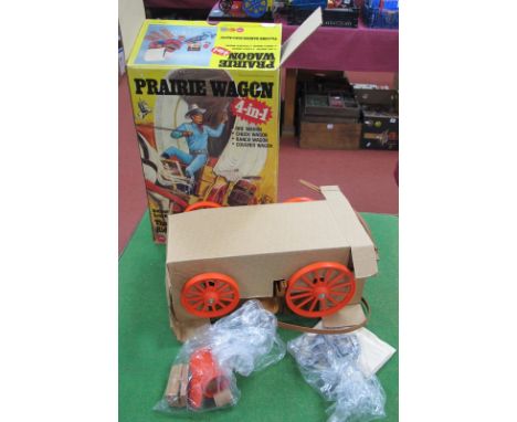 An Original Marx Toys Ref No 7412 Lone Ranger Series 4 in 1 Prairie Wagon, with accessories and instruction leaflet, some wea