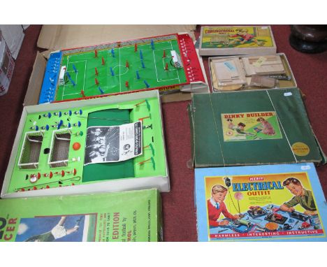 Five Vintage Children's Toys and Games, to include Chad Valley Soccer, Merit Electrical Outfit, Dinky Builder, small parts ma