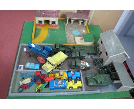 An Interesting Collection of Playworn Diecast Model Vehicles by Dinky, Matchbox, Corgi and Other, including Fordson Major tra