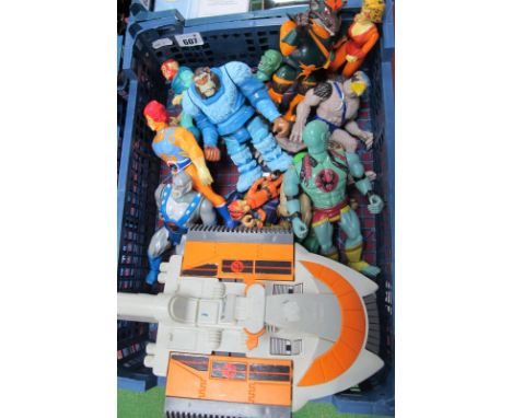 Twelve Circa 1980's Plastic Thundercats Action Figures, to include Tygra Tigra, Mumm Ra (2), Panthro, Vulture Man, together w