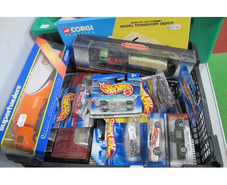 Fifteen Diecast Model Vehicles, by Corgi, Hot Wheels, EFE, Lledo, to include Mattel Hot Wheels Chevy 1957, Metroraic, EFE 1:7