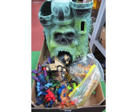 Fourteen Circa 1980's He-Man Plastic Action Figures and Creatures, to include He-Man, Skeletor, Buzz Off, Man E Faces, Battle