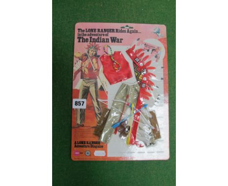 An Original Marx Toys Carded Lone Ranger Accessory Pack Ref No 7436/6, The Indian War Adventure Disguise.