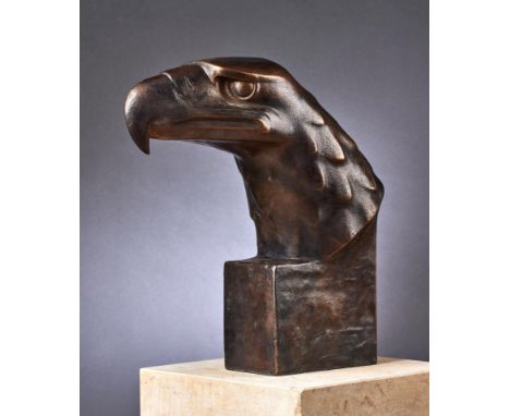 Deutsches Reich 1933 - 1945 - Kunst : Kurt Schmid - Ehmen: Adlerkopf.Bronze. Am rückseitigen Halsabschnitt Künstlersignatur "