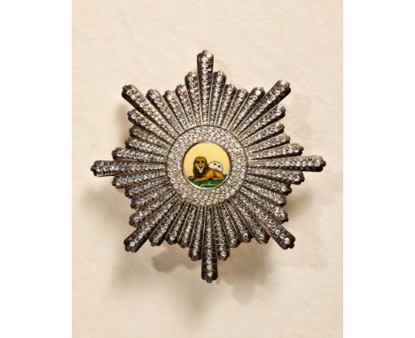 Ausländische Orden &amp; Ehrenzeichen - Persien/Iran : Persien: Sonnen- und LöwenordenBruststern zum Großkreuz in Brillanten.