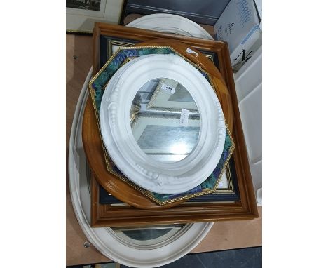 Various mirrors and a print of the History of England Dates (6) 