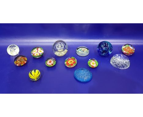 13 assorted paperweights to include Caithness, High-Seas, etc 