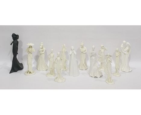 Seven Royal Worcester figurines from the 1920's Vogue collection, two Royal Worcester limited edition figurines modelled by M