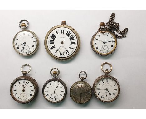 Early Victorian silver cased gent's open-faced pocket watch with engine-turned silver dial and having gold-coloured Roman num