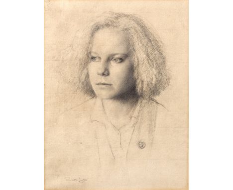 Robbie Wraith (British, 1952) Portrait of a lady, pencil drawing, signed and dated lower left (1988), framed and glazed (50cm