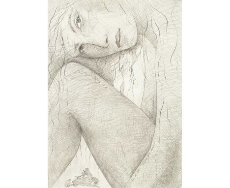ARR Linda Sutton (born 1947)Diana and Actaeonsigned lower rightpencil69cm x 49cm  Framed and glazed. Generally good condition