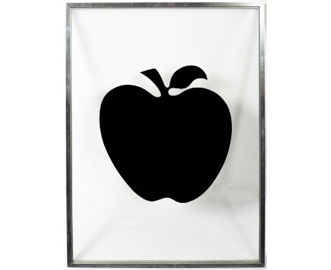 An Apple Mirror by Ringo Starr and Robin Cruickshank, circa 1970, on a rectangular glass framed panel, labelled to reverse, 6