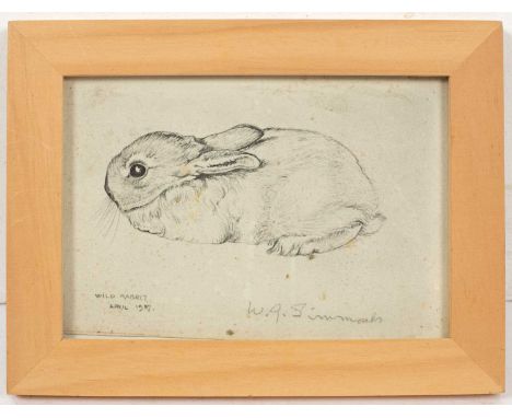 ARR William George Simmonds (1876-1968)Study of a Rabbitsigned and dated 1937pencil8cm x 12cm  A similar sketch is illustrate