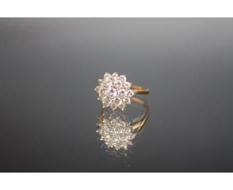 A 9CT GOLD DRESS RING, set with CZ's, approx weight 2.4 g, ring size K