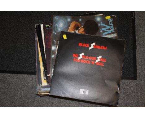 A COLLECTION OF LP RECORDS TO INCLUDE BLACK SABBATH, BOB DYLAN ETC