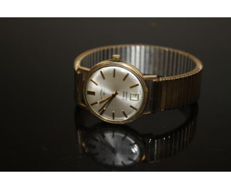 A VINTAGE GENTS YELLOW METAL ROTARY 21 JEWEL AUTOMATIC WRIST WATCH